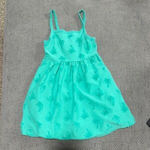 Kids Tropical Print Dress - Green